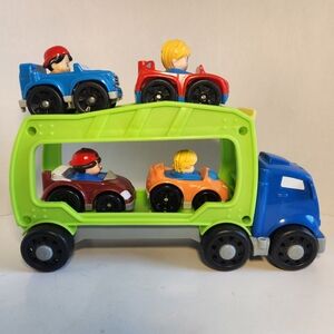 Fisher Price Little People Wheelies Hauler With 4 Wheelies Semi Truck